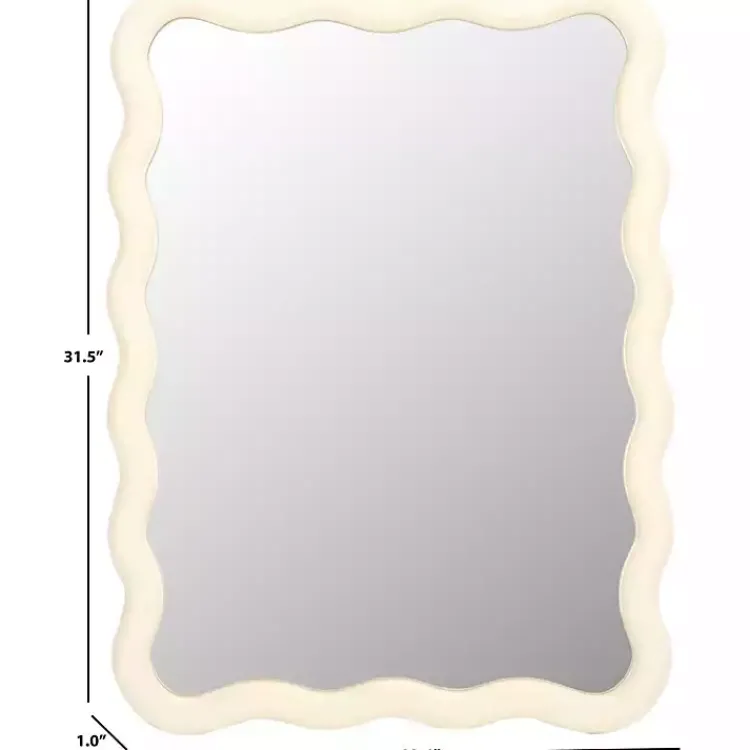 Decorative Mirrors-Kirklands Home Cream Wavy Izara Wall Mirror