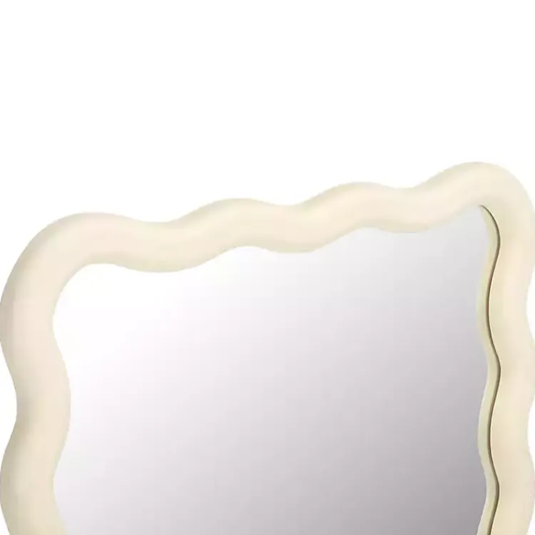 Decorative Mirrors-Kirklands Home Cream Wavy Izara Wall Mirror