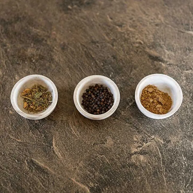 Kitchen Accessories-Kirklands Home wash Wood Pinch Bowls, Set of 3 White