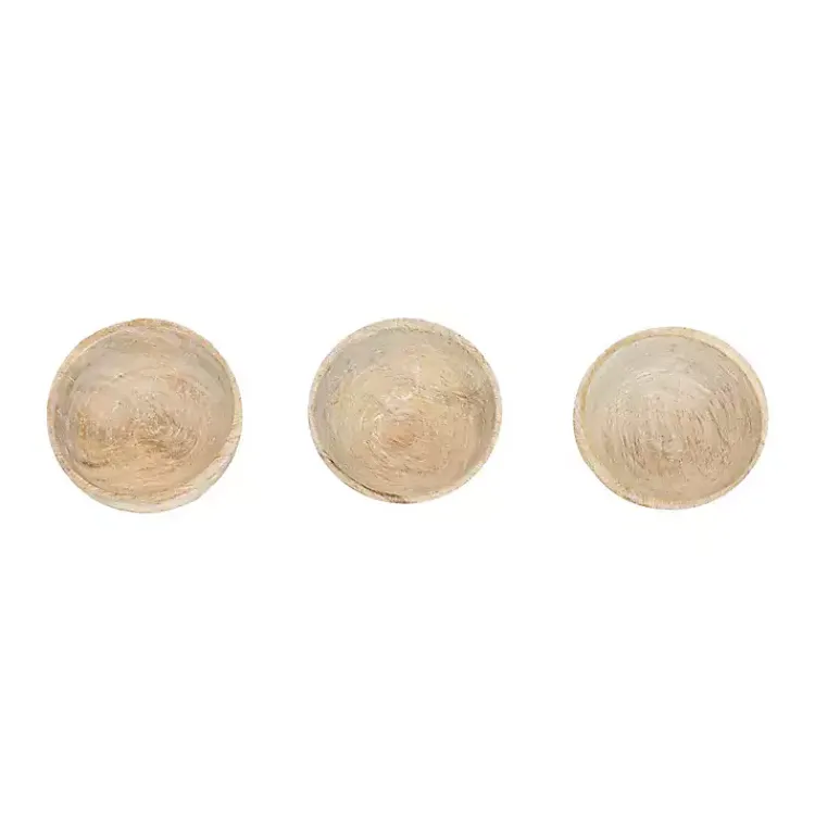 Kitchen Accessories-Kirklands Home wash Wood Pinch Bowls, Set of 3 White