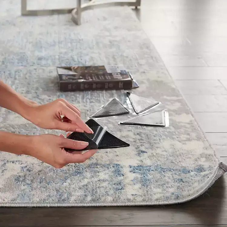 Area Rugs-Kirklands Home Triangle Rug Grippers, Set of 8 Black