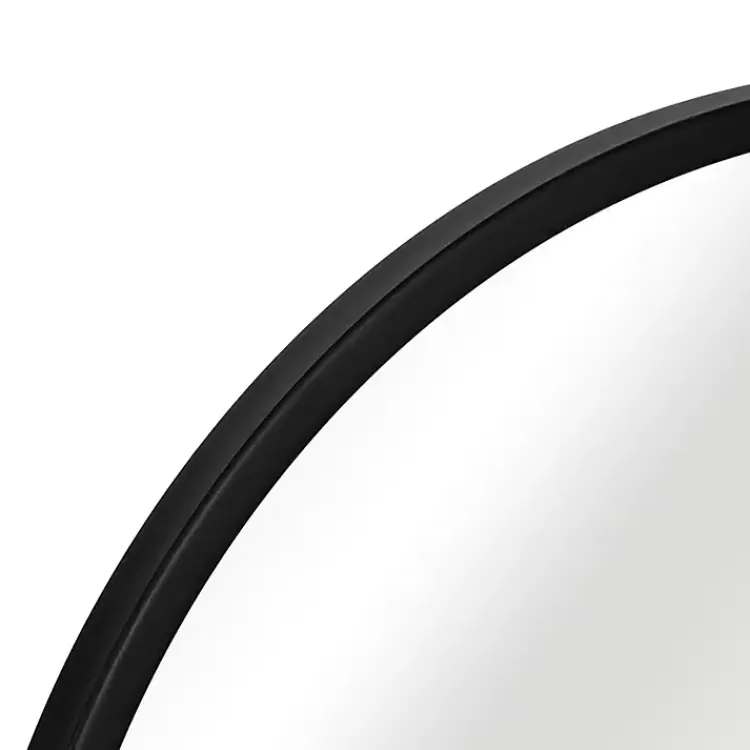 Decorative Mirrors-Kirklands Home Black Metal Capsule Wall Mirror