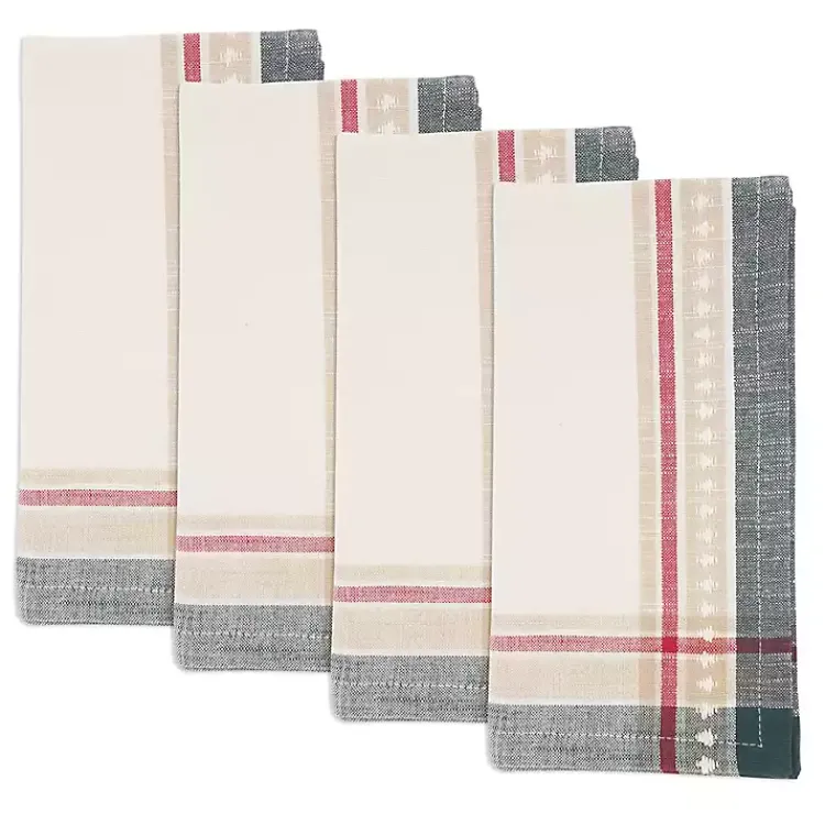 Table Linens-Kirklands Home Merry Pines Cotton Napkins, Set of 4