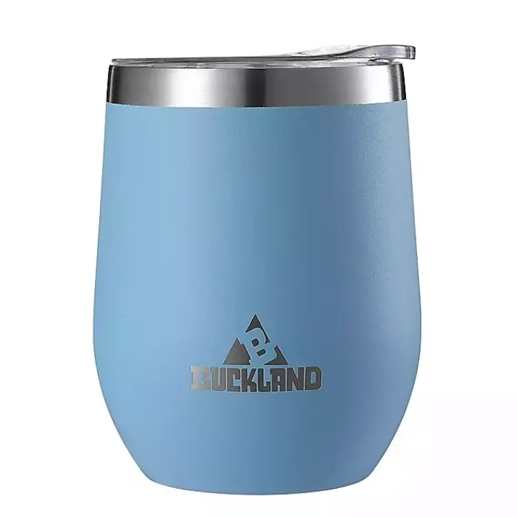 Glassware & Drinkware-Kirklands Home Light Stainless Steel Wine Tumbler Blue