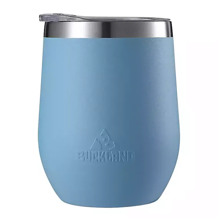 Glassware & Drinkware-Kirklands Home Light Stainless Steel Wine Tumbler Blue