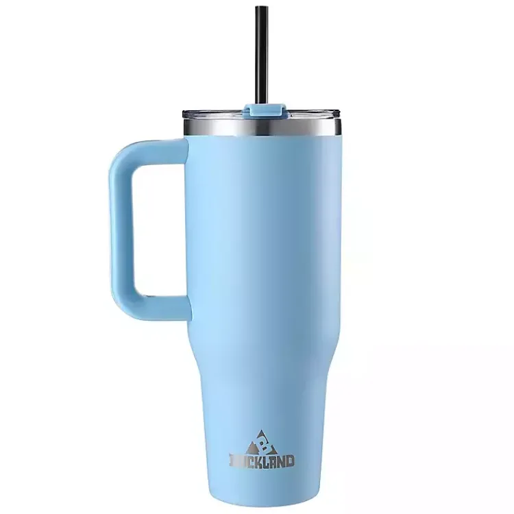 Glassware & Drinkware-Kirklands Home Light 40 oz. Insulated Travel Tumbler Blue