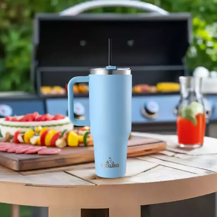 Glassware & Drinkware-Kirklands Home Light 40 oz. Insulated Travel Tumbler Blue