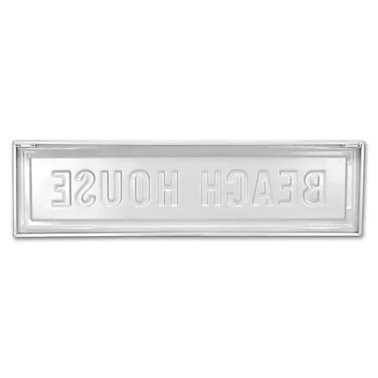 Wall Plaques-Kirklands Home Black and White Metal Beach House Wall Sign