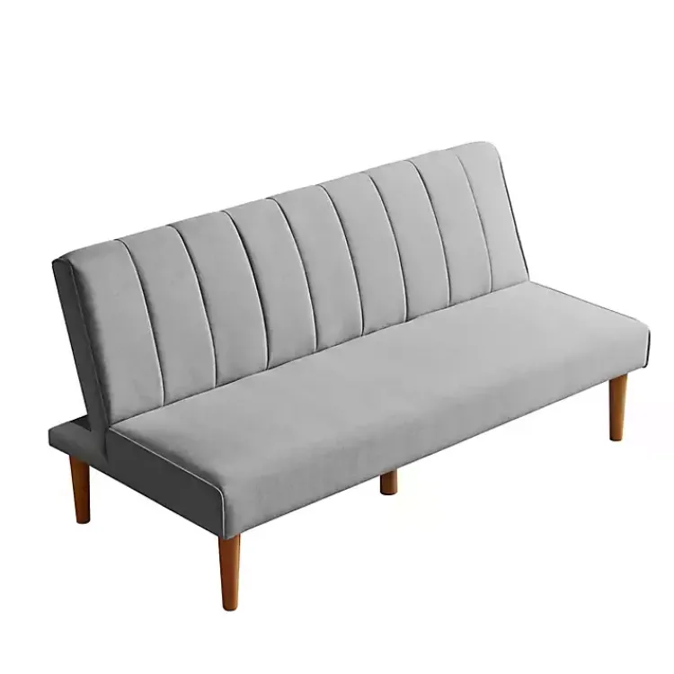 Sofas & Loveseats-Kirklands Home Woven Channel Convertible Sofa Gray