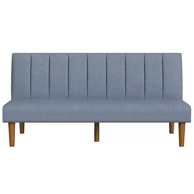 Sofas & Loveseats-Kirklands Home Woven Channel Convertible Sofa Blue