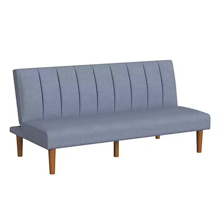 Sofas & Loveseats-Kirklands Home Woven Channel Convertible Sofa Blue