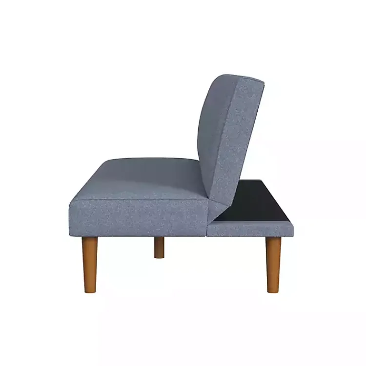 Sofas & Loveseats-Kirklands Home Woven Channel Convertible Sofa Blue