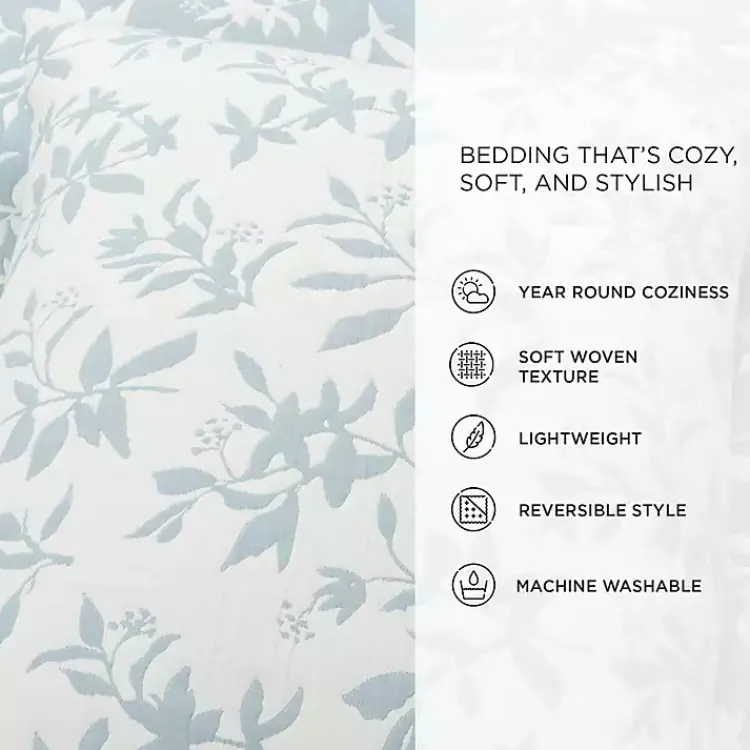 Quilts-Kirklands Home Blue Floral Reversible 3-pc. King Quilt Set