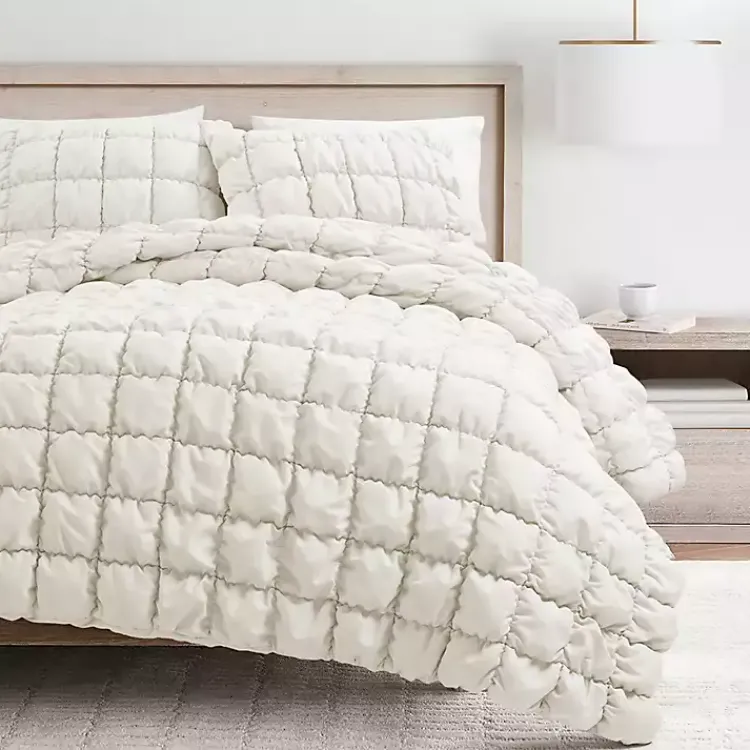 Comforters-Kirklands Home Puff 3-pc. Full/Queen Comforter Set White