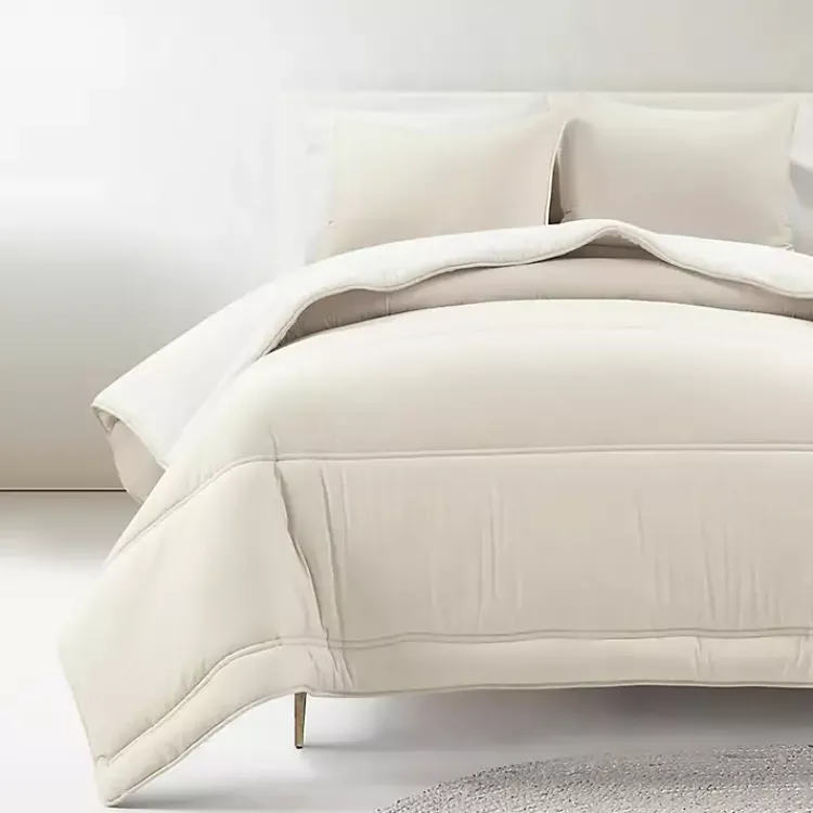 Comforters-Kirklands Home White & Tan Reversible 3-pc. King Comforter Set