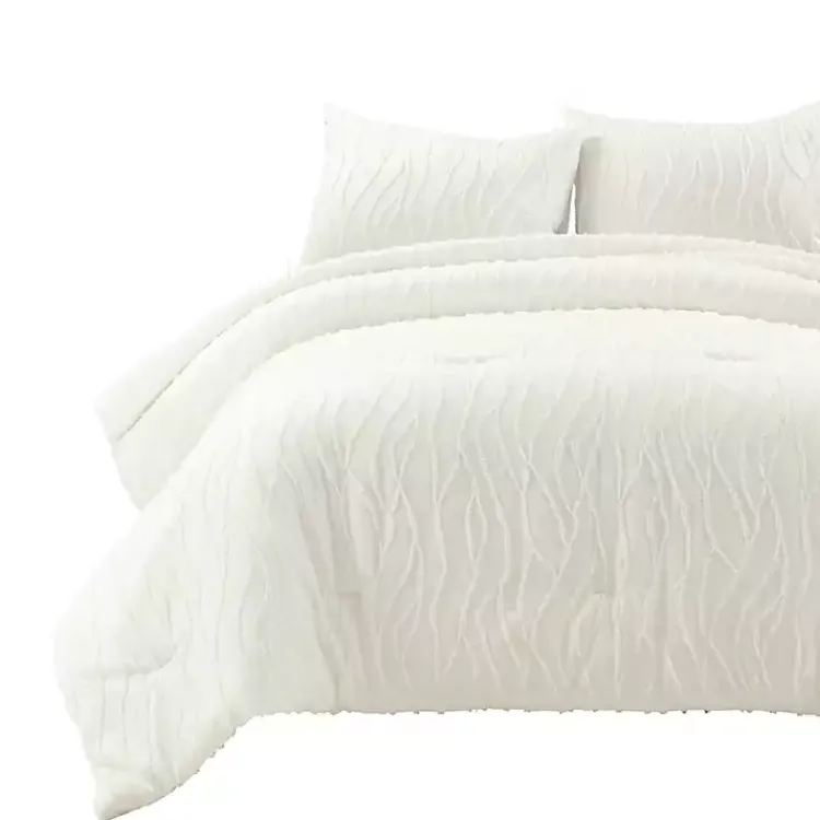 Comforters-Kirklands Home Jacquard Wave 3-pc. King Comforter Set White