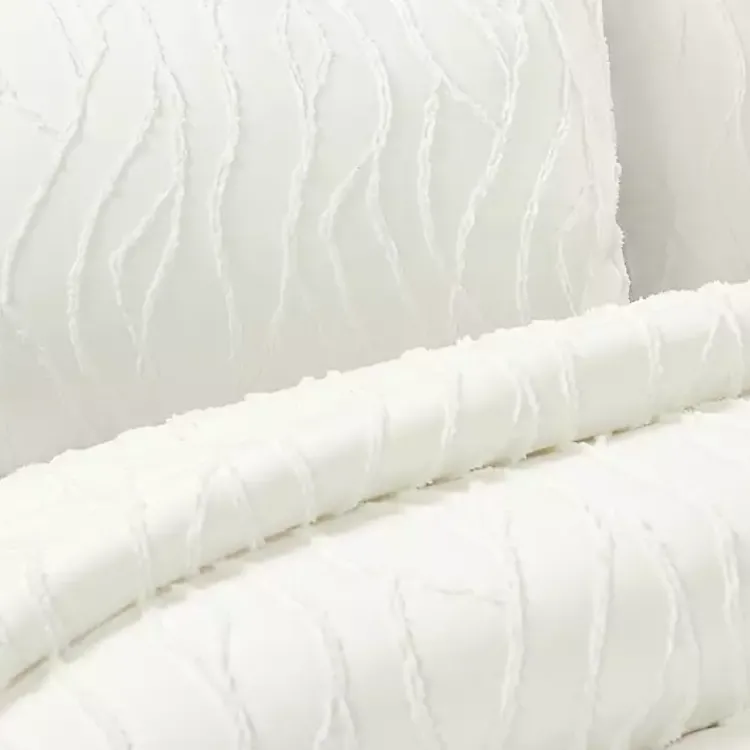 Comforters-Kirklands Home Jacquard Wave 3-pc. King Comforter Set White