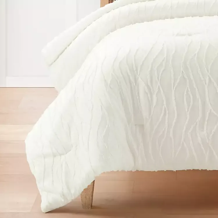 Comforters-Kirklands Home Jacquard Wave 3-pc. King Comforter Set White