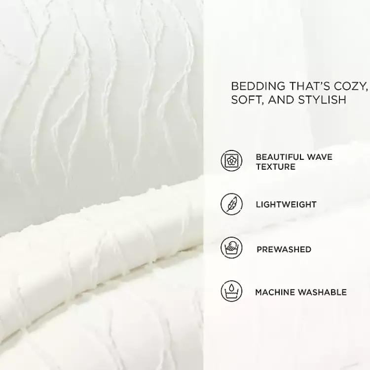 Comforters-Kirklands Home Jacquard Wave 3-pc. King Comforter Set White