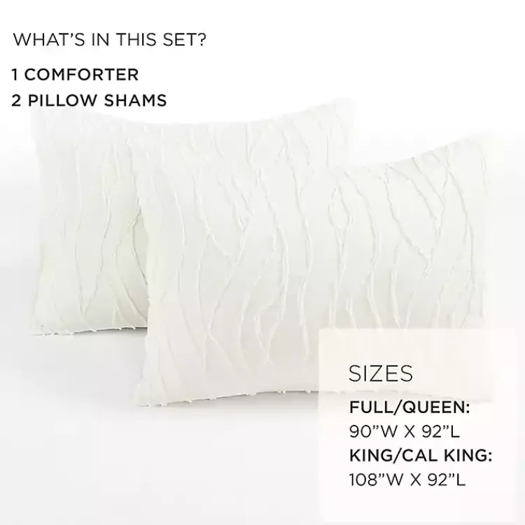 Comforters-Kirklands Home Jacquard Wave 3-pc. King Comforter Set White