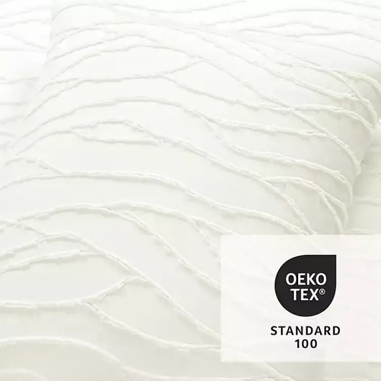 Comforters-Kirklands Home Jacquard Wave 3-pc. King Comforter Set White