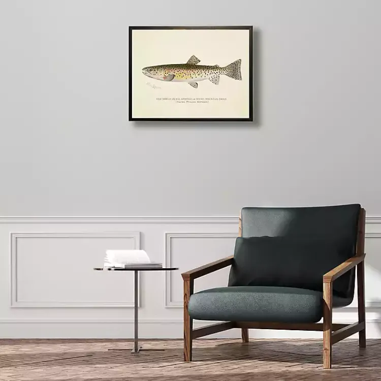 Framed Art-Kirklands Home Vintage Rocky Mountain Trout Framed Art Print