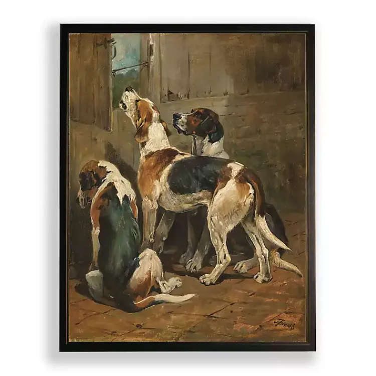 Framed Art-Kirklands Home Hound Dogs Framed Art Print Brown