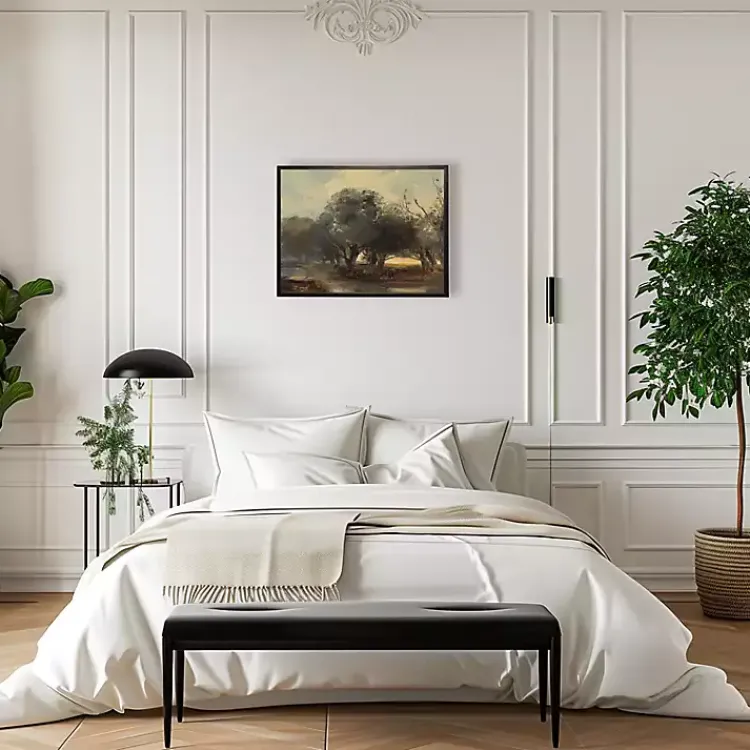 Framed Art-Kirklands Home Vintage Landscape Framed Art Print Green