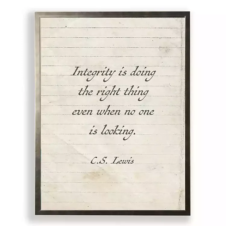 Wall Quotes & Signs-Kirklands Home Integrity is Doing the Right Thing Wall Plaque White