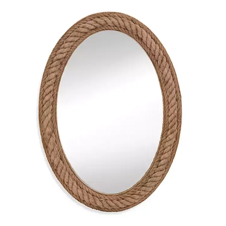 Decorative Mirrors-Kirklands Home Oval Lyla Natural Rope Wall Mirror
