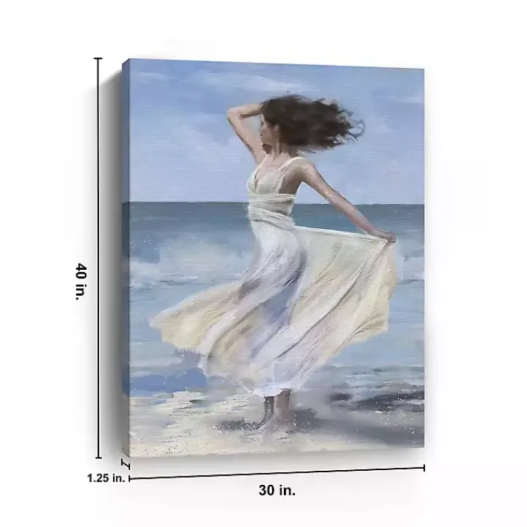 Canvas Art-Kirklands Home Coastal Woman in Dress Canvas Art Print, 30x40 in.