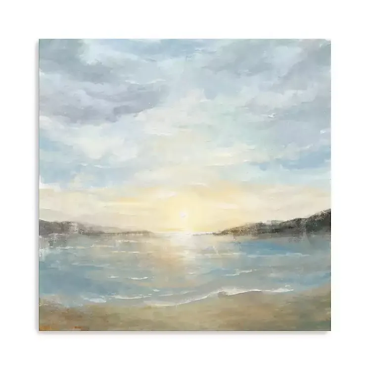 Canvas Art-Kirklands Home Coastal Sunset Canvas Art Print, 30x30 in. Blue