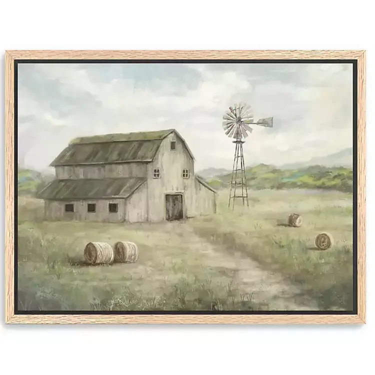 Canvas Art-Kirklands Home Peaceful Farm Oak Framed Canvas Art Print