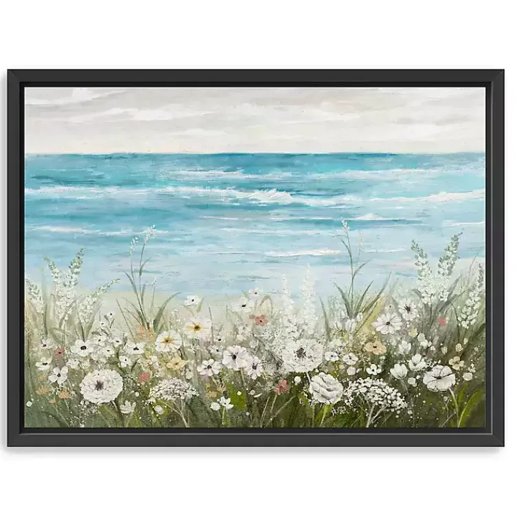 Canvas Art-Kirklands Home Floral Coast Black Framed Canvas Art Print