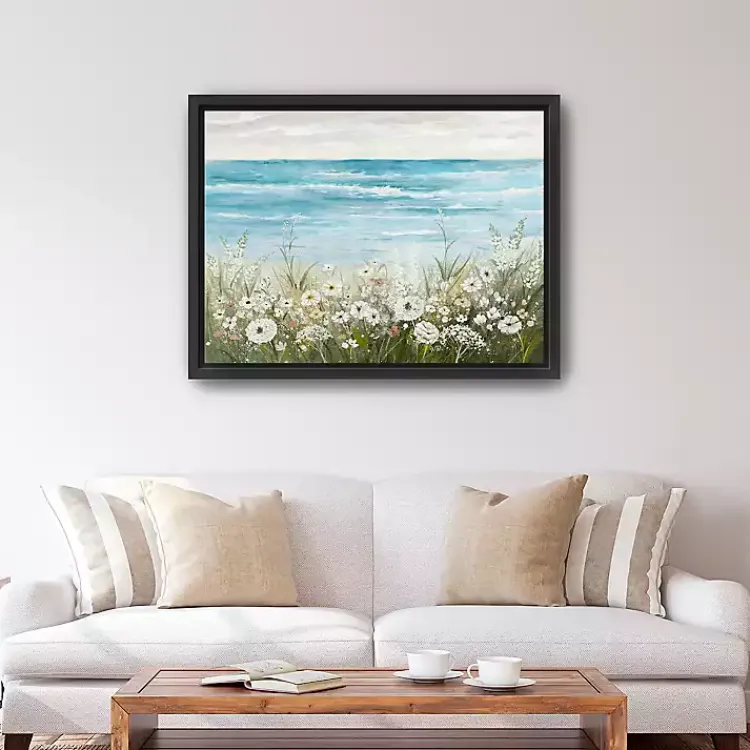 Canvas Art-Kirklands Home Floral Coast Black Framed Canvas Art Print