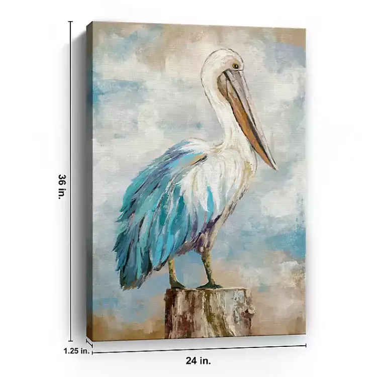 Canvas Art-Kirklands Home Pelican Perch Canvas Art Print, 24x36 in.