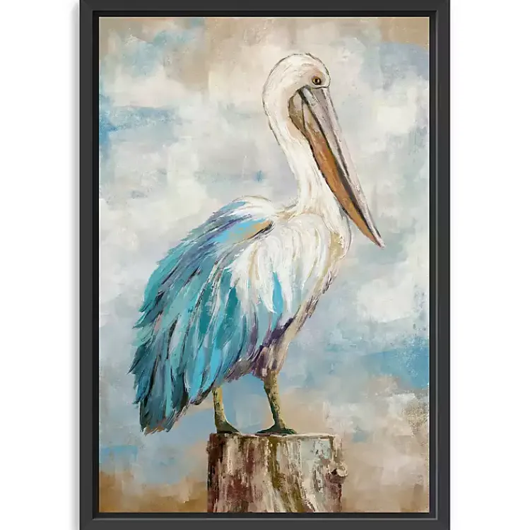 Canvas Art-Kirklands Home Pelican Perch Framed Canvas Art Print, 24x36 in.