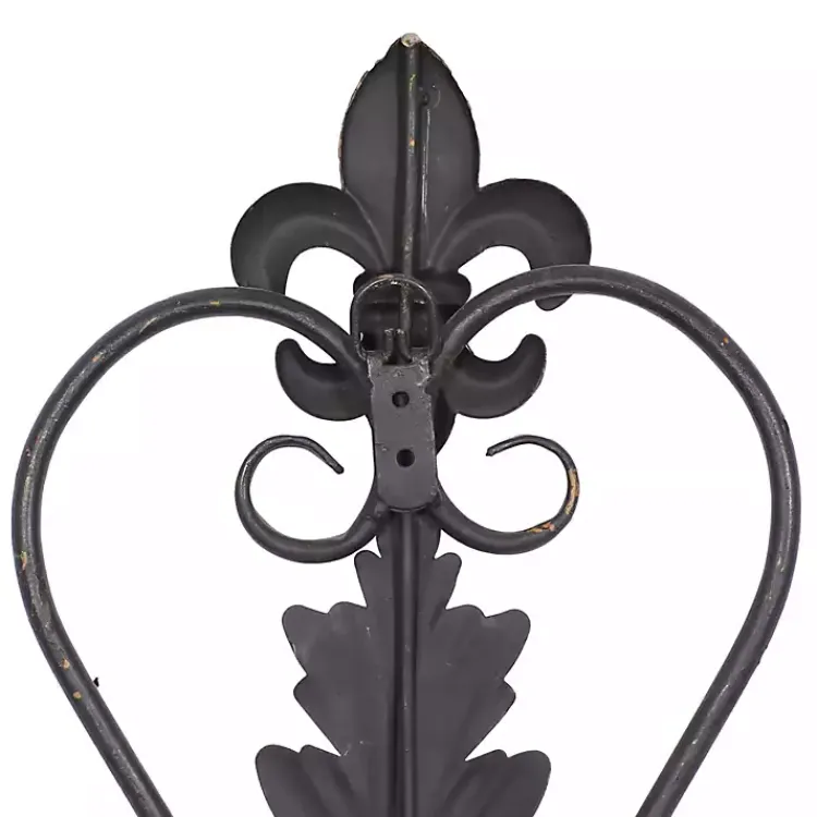 Wall Plaques-Kirklands Home Fleur De Lis Metal Cross Wall Plaque Brown
