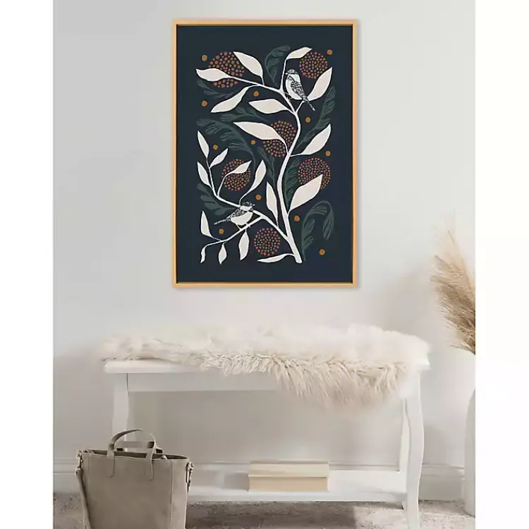 Canvas Art-Kirklands Home Duo Bird Branch Framed Canvas Art Print