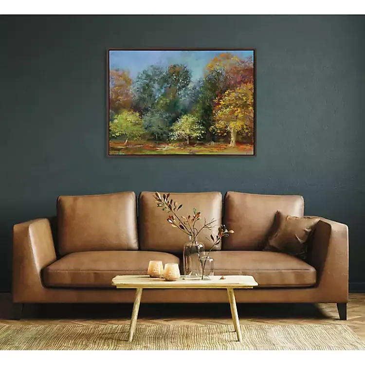 Canvas Art-Kirklands Home Autumn Forest Day Framed Canvas Art Print Multi