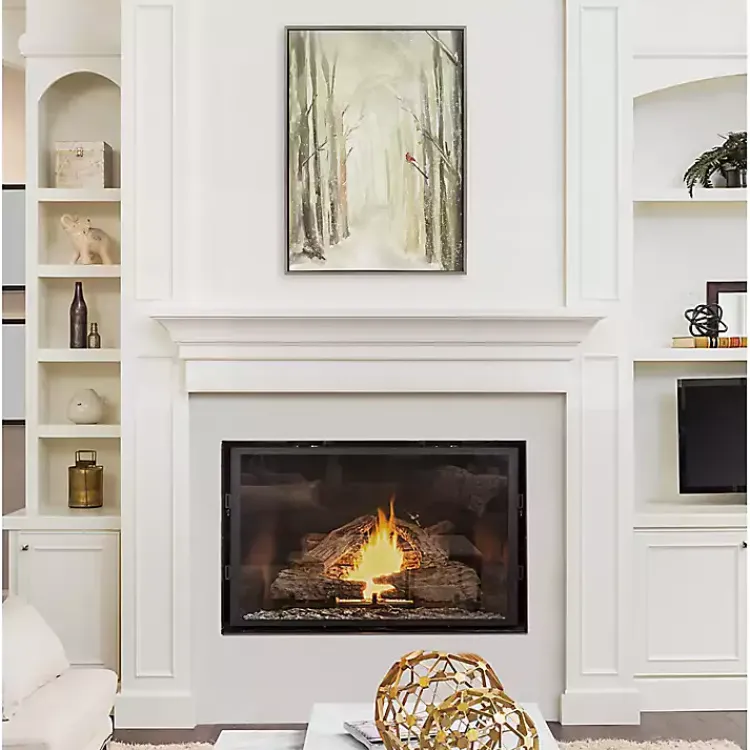 Canvas Art-Kirklands Home Winter Forest Landscape Framed Canvas Art Print White