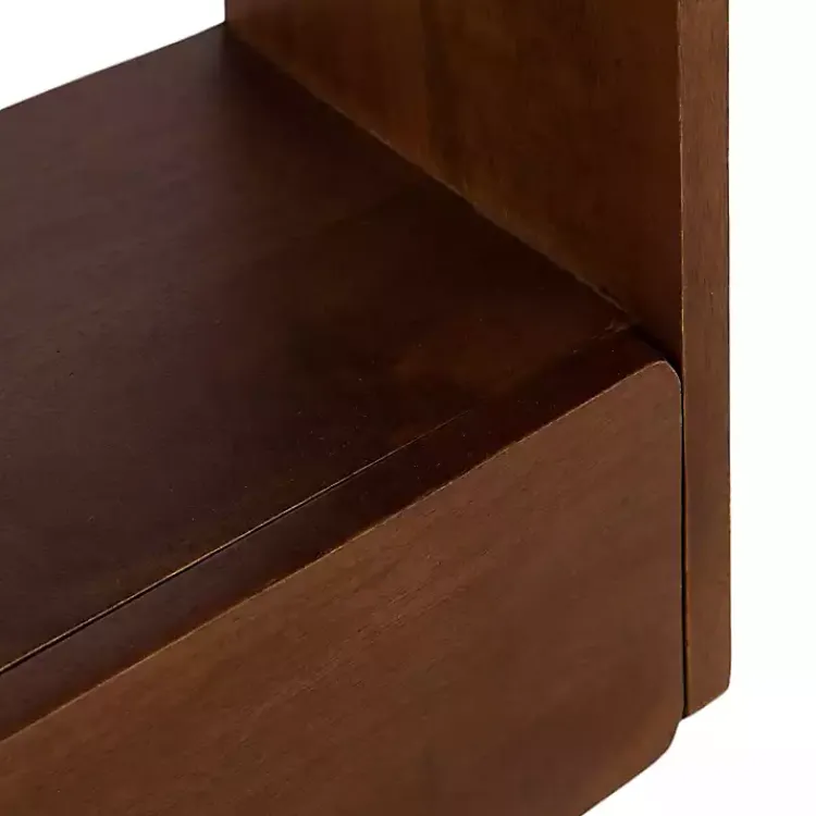 Shelves-Kirklands Home Walnut Kato Single Drawer Wall Shelf Brown