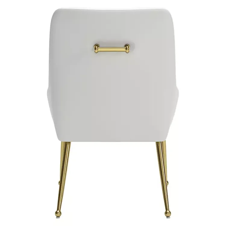 Dining Chairs-Kirklands Home Faux Leather Gold Maxine Dining Chair White