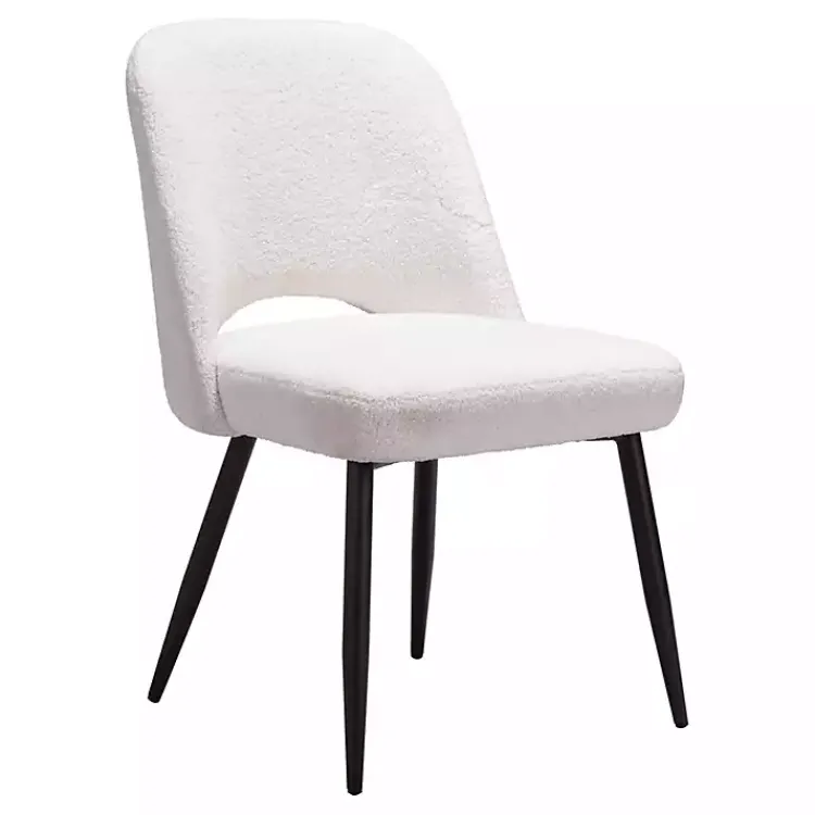 Dining Chairs-Kirklands Home Ivory Teddy Upholstered Dining Chairs, Set of 2 White