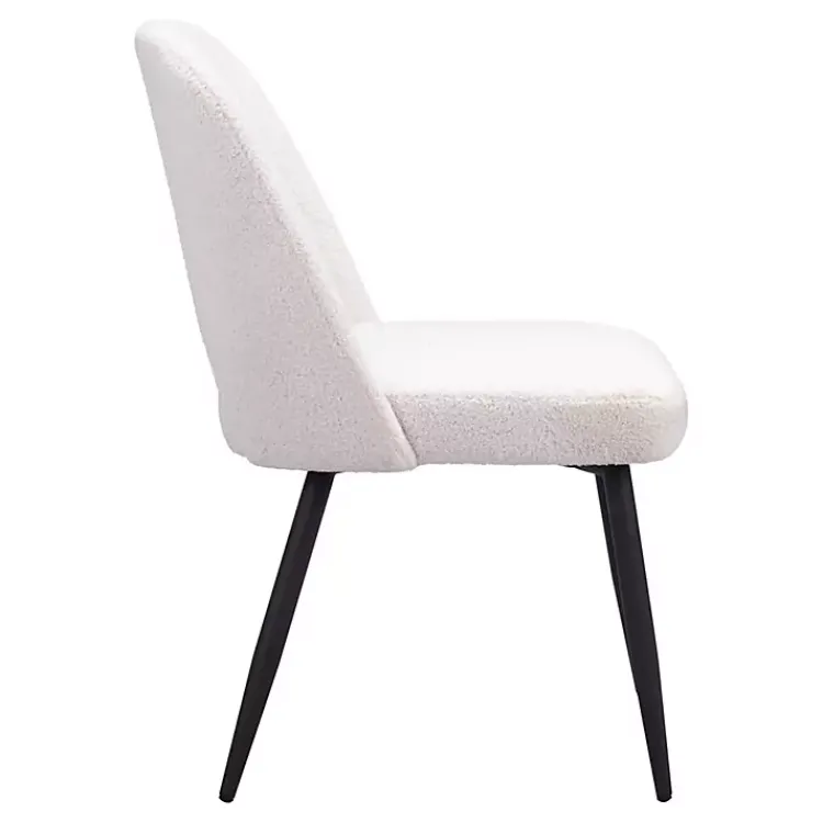 Dining Chairs-Kirklands Home Ivory Teddy Upholstered Dining Chairs, Set of 2 White
