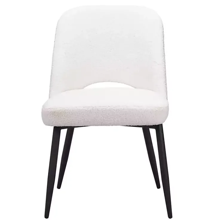 Dining Chairs-Kirklands Home Ivory Teddy Upholstered Dining Chairs, Set of 2 White