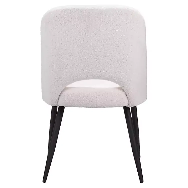 Dining Chairs-Kirklands Home Ivory Teddy Upholstered Dining Chairs, Set of 2 White
