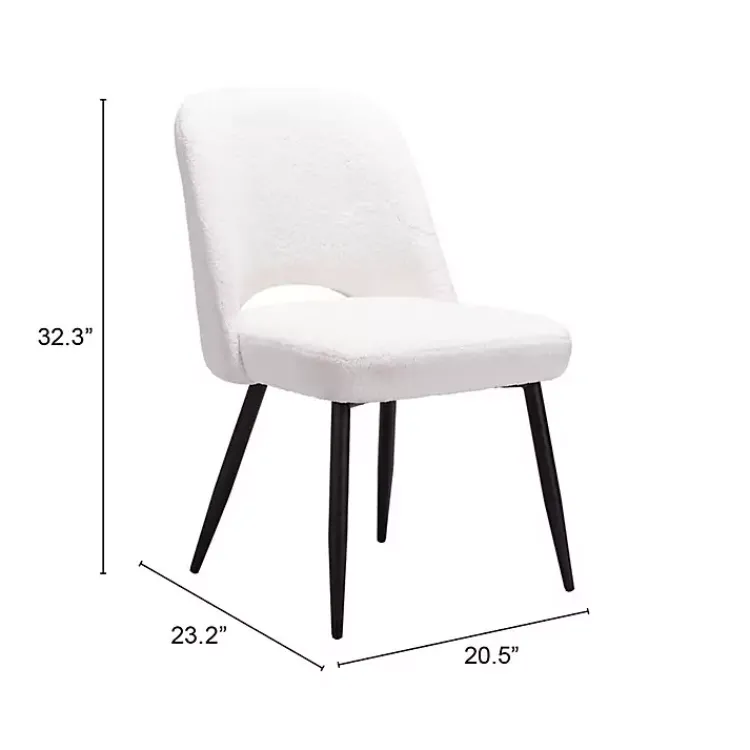 Dining Chairs-Kirklands Home Ivory Teddy Upholstered Dining Chairs, Set of 2 White