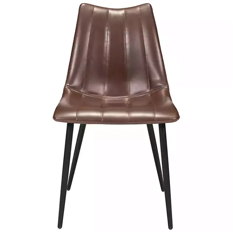 Dining Chairs-Kirklands Home Faux Leather Noreen Dining Chairs, Set of 2 Brown