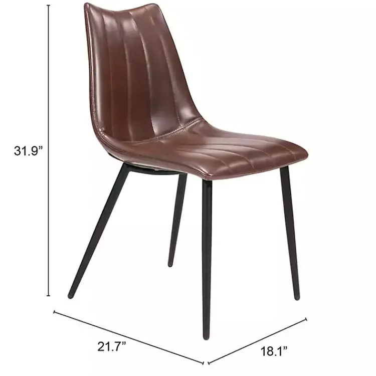 Dining Chairs-Kirklands Home Faux Leather Noreen Dining Chairs, Set of 2 Brown